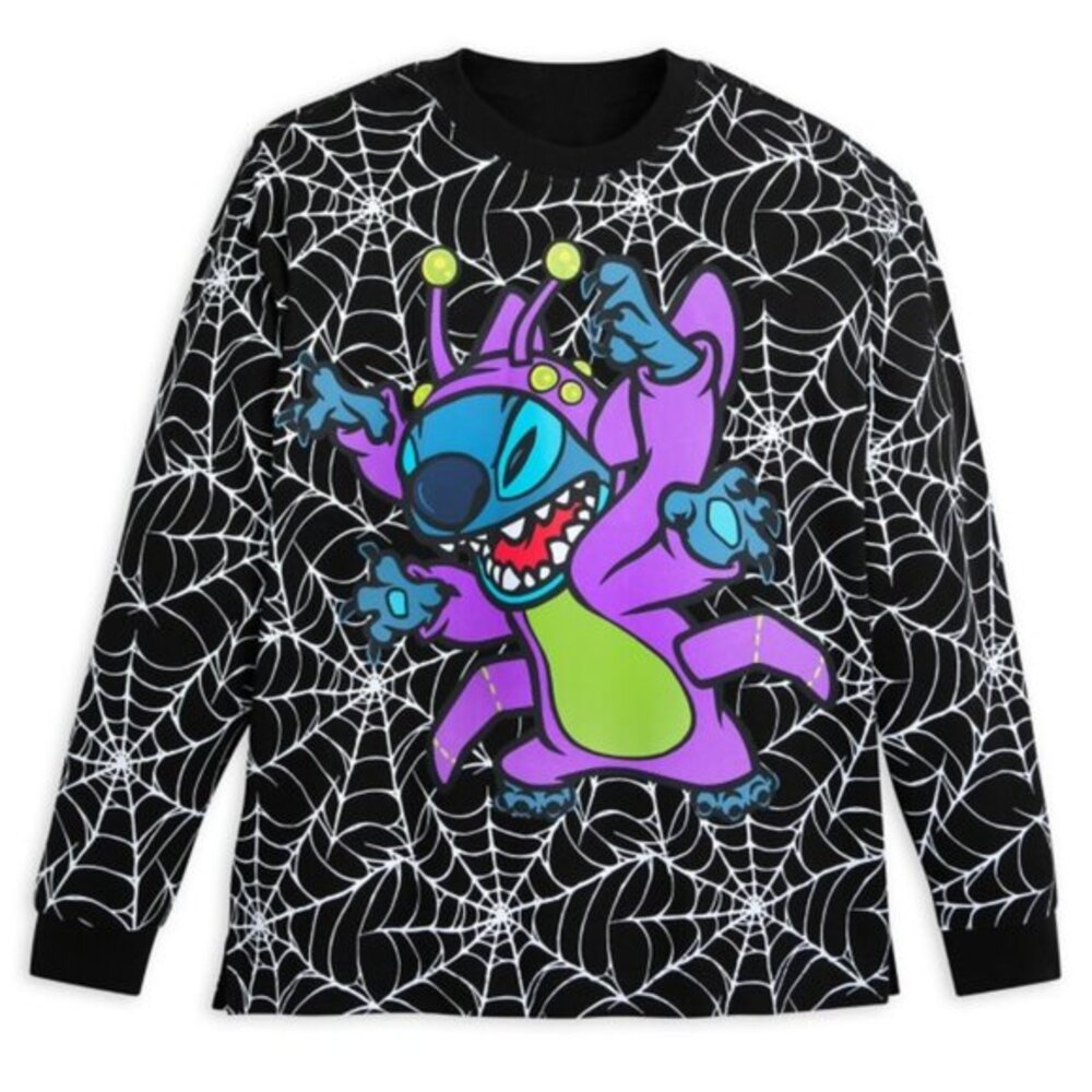 NWT Disney Stitch Spider Glow‎ Halloween Vacation Club LS Shirt T-Shirt Kids 7/8